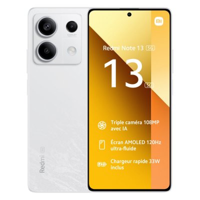 XIAOMI Smartphone  redmi note 13 5g 6 67 8go 256go blanc MZB0DFPHEU