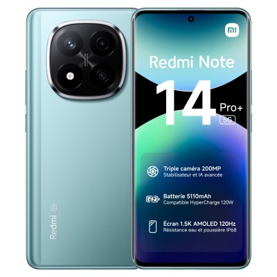 XIAOMI Smartphone  Redmi Note 14 Pro+ 6,67"" 5G Double Nano SIM 512 Go Bleu givr&eacute; 
