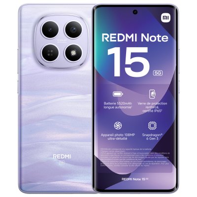 XIAOMI Smartphone  Redmi Note 15 6,77"" 5G Double nano SIM 256 Go Violet