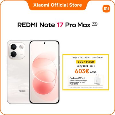 XIAOMI Smartphone  Redmi Note 17 Pro Max 5G 512 Go 6.83"" Blanc
