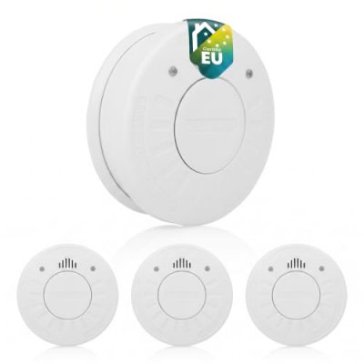 SMARTWARES  D&eacute;tecteurs de fum&eacute;e 3 pcs 10x10x3,3 cm Blanc