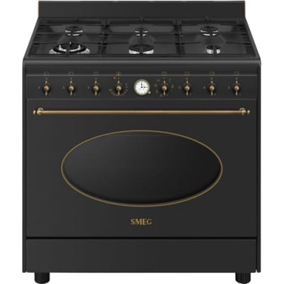 SMEG  Coloniale CO96GMA9 Cuisini&egrave;re Electrique Gaz Anthracite