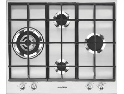 SMEG  Linea PX164L Table de cuisson au gaz Acier inoxydable - 4 foyers