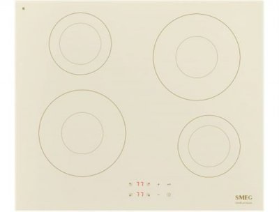 SMEG  Plaque induction SI2641DP, 4 foyers, verre c&eacute;ramique cr&egrave;me