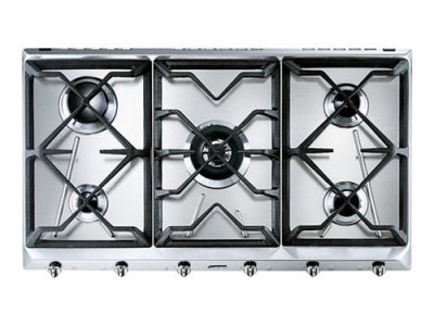 SMEG  SRV 596 GH5 Plaque de Cuisson Gaz Int&eacute;grable 88,5 cm Inox