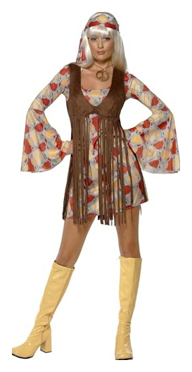 SMIFFY S Smiffys Baby groove des ann&eacute;es 60, avec robe et veste &agrave; franges - L, Pattern