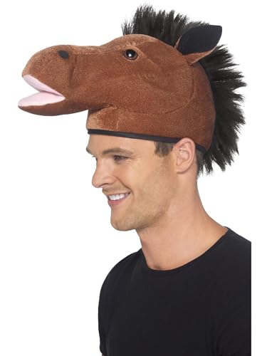 SMIFFY S Smiffys Bombe de cheval, marron, avec crini&egrave;re