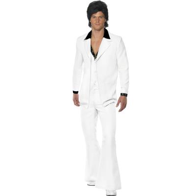 GENERIQUE Smiffys Costume des ann&eacute;es 70, blanc, veste avec fausse chemise, gilet et pantalon, Taille XL