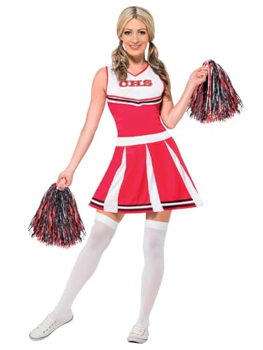 SMIFFYS  Costume pom pom girl avec robe et pompons - Rouge - XS (32-34)