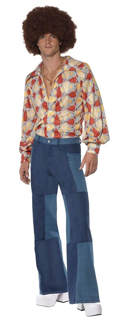 SMIFFYS  Costume r&eacute;tro des ann&eacute;es 70, bleu, XL - Taille 116,8-121,9 cm