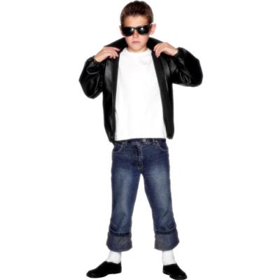 GENERIQUE Smiffys Licenciado oficialmente Veste Grease T-Birds, Noir, avec logo - 10-12 ans
