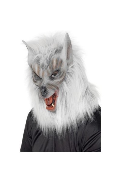 SMIFFYS  Masque de loup, Argent, Couvrant la t&ecirc;te, latex, Gris