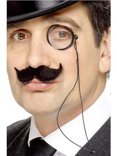 PL RH SMITH & SONS WIGMAKERS LTD TRADING AS SMIFFY S, Smiffys Monocle vieille Angleterre, noir, avec cordon