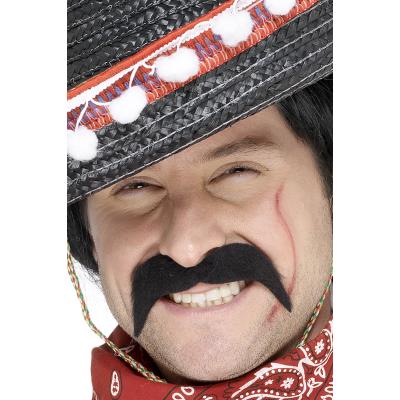 SMIFFYS  Moustache de bandit mexicain, noire, autoadh&eacute;sive