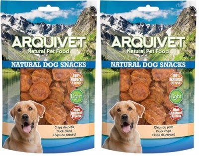 ARQUIVET Snack Naturel pour Chiens Chips de Canard 110 GR 