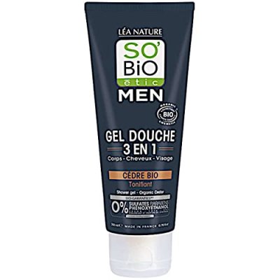 LEA NATURE SO BIO ETIC So'Bio &Eacute;tic Gel douche Men 3 en 1, C&egrave;dre bio 200 ml