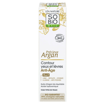 LEA NATURE SO BIO ETIC So'Bio &Eacute;tic Pr&eacute;cieux Argan Contour Des Yeux Et L&egrave;vres Anti-Age, 15ml