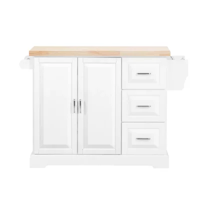 SoBuy &Icirc;lot de cuisine avec 2 portes, 3 tiroirs, blanc, 130.0x71.0x91.0 cm,