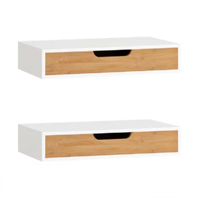 Sobuy Mensole Murale Avec Tiroir Blanc 40.0x25.0x8.0 Cm Frg92-wnx2