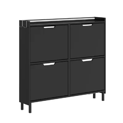 SoBuy Scarpiera pliable 4 portes noir 100x19x93 cm FSR100-E-SCH