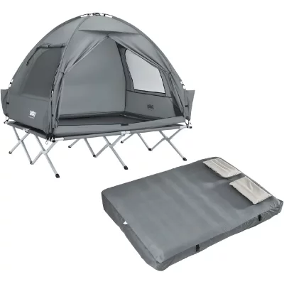 SOBUY  Tente de Camping avec Lit Pliant Gris 193x145x188 cm OGS32-II-L-HG-TP