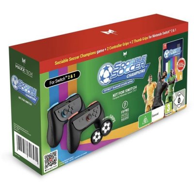 JUST FOR GAMES Sociable Soccer Champions Kit For Switch 1 & 2 + Grips Ballon SWITCH