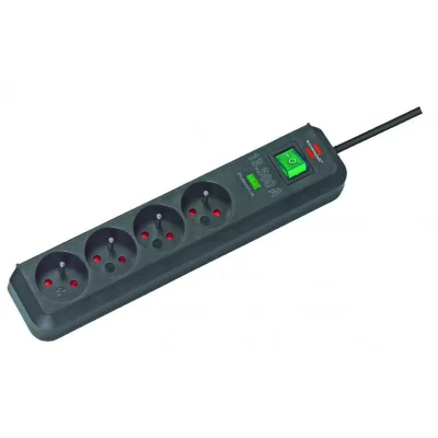BRENNENSTUHL Socle Ecoline 4 Prises Noir 14m Parasurtenseur