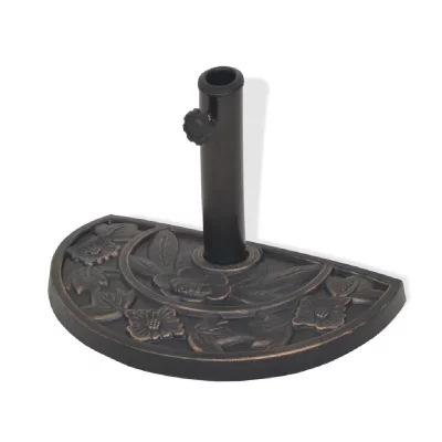 HELLOSHOP26 Socle pied de parasol en r&eacute;sine demi-cercle diam&egrave;tre 38 et 48 mm bronze 9 kg
