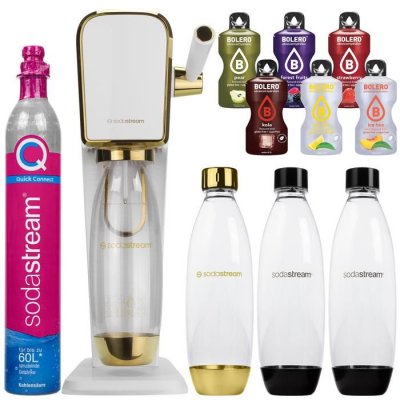 SODASTREAM  Art Saturator Set White-Gold Trois bouteilles + Cartouche + Accessoires