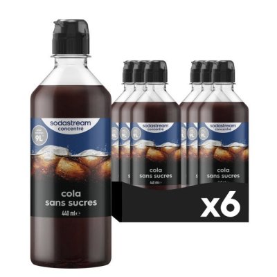 SODASTREAM  - Lot de 6 concentr&eacute;s COLA sans sucres - 440ml 