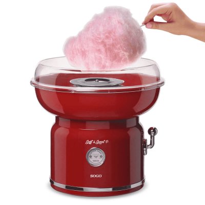 SOGO  - Machine &agrave; barbe &agrave; papa r&eacute;tro rouge