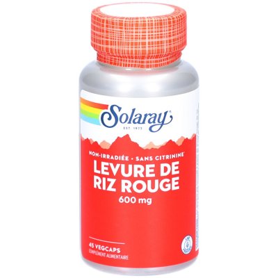 SOLARAY  Levure de Riz Rouge 600 mg 45 Capsules V&eacute;g&eacute;tales - Bo&icirc;te 45 capsules
