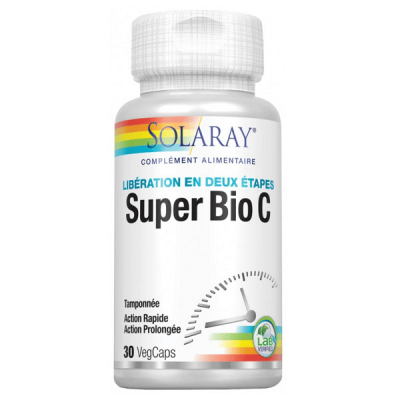 SOLARAY  Super Bio C Tamponn&eacute;e 500mg 30 capsules v&eacute;g&eacute;tales 
