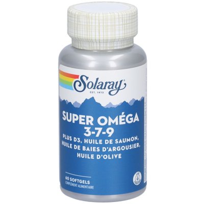 SOLARAY  Super Om&eacute;ga 3-7-9 60 Capsules - Bo&icirc;te 60 softgels