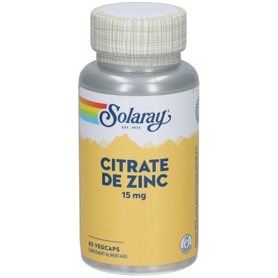 SOLARAY  Zinc 15 mg 60 Capsules - Bo&icirc;te 60 capsules