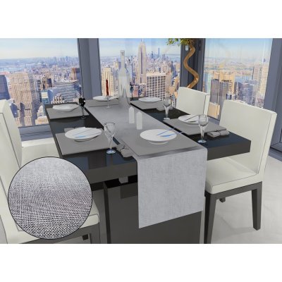 SOLEIL D OCRE SOLEIL D'OCRE Chemin de table BELLA - 40x140cm - Polyester Gris