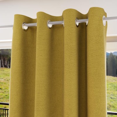 Soleil d'Ocre Eclipse Rideau occultant, Polyester, Jaune, 140 x 180 cm