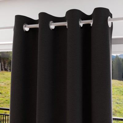 Soleil d'Ocre Eclipse Rideau occultant, Polyester, Noir, 140 x 180 cm