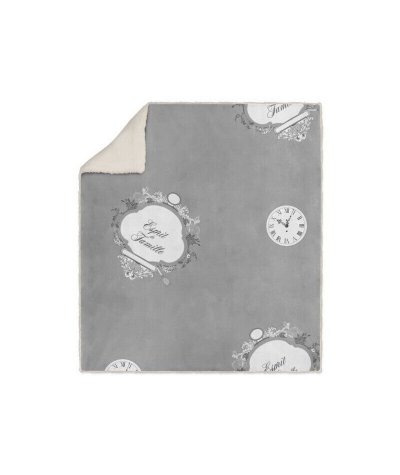 Soleil d'ocre Esprit de Famille Plaid, Polyester, Gris, 110x170 cm