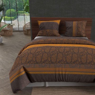 SOLEIL D OCRE Soleil d'ocre Housse de Couette + 2 taies, Marron, 260 x 240 cm