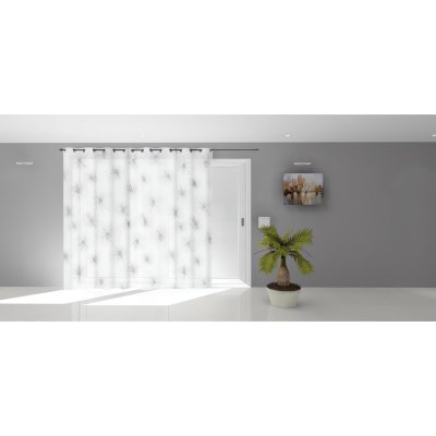 Soleil d'ocre Lionel Voilage, Voile, Polyester, Blanc, 280 x 250 cm