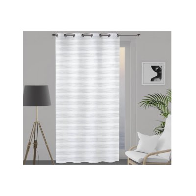 Soleil d'Ocre Louis Voilage, Polyester, Blanc, 140 x 250 cm