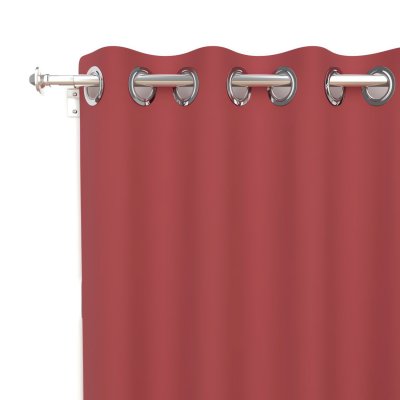 Soleil d'Ocre RIDEAU A OEILLETS 140 x 250 cm ALIX ROUGE Infroissable