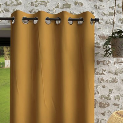 Soleil d'ocre Rideaux et Draperies, Polyester, Jaune, 140 x 180 cm