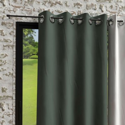 Soleil d'ocre Rideaux et Draperies, Polyester, Vert, 140 x 250 cm