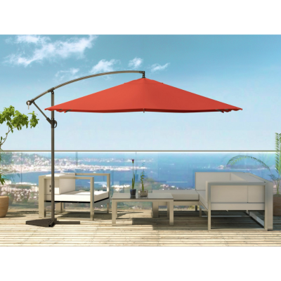CONCEPT USINE Solenzara &agrave; LED terracotta : Parasol &agrave; LED d&eacute;port&eacute; 3x3m 