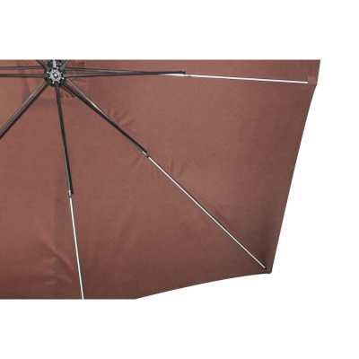 CONCEPT USINE Solenzara N&eacute;on chocolat : parasol LED d&eacute;port&eacute; 3x3m 