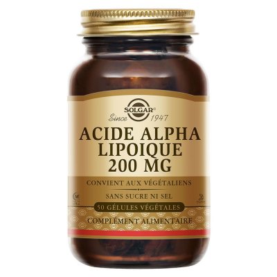 SOLGAR  Acide Alpha Lipo&iuml;que 200mg 50 g&eacute;lules v&eacute;g&eacute;tales