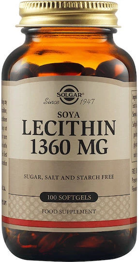 SOLGAR  L&eacute;cithine 1360 mg Softgels - Flacon 100 g&eacute;lules