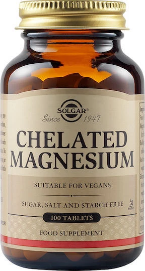 SOLGAR  Magn&eacute;sium Ch&eacute;lat&eacute; 100 Comprim&eacute;s